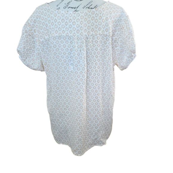 Market & Spruce Women's Size XL Tan Cream Zoa Button Down Blouse - Picture 5 of 6